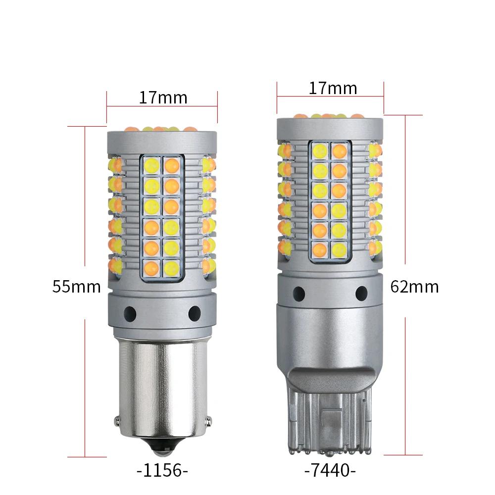 Ampoule LED Canbus 1156 P21W BA15S PY21W BAU15S 7440 W21W T20, clignotant DRL pour voiture, double M