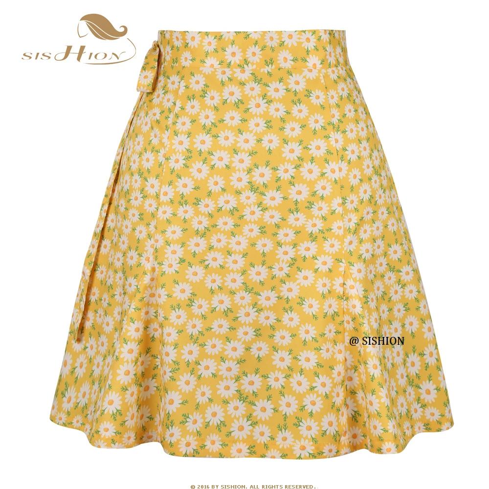 SISHION 2025 été plage Daisy Sarong jupe florale SS0015 Y2K multi-poches femmes vêtements Sexy jupe 