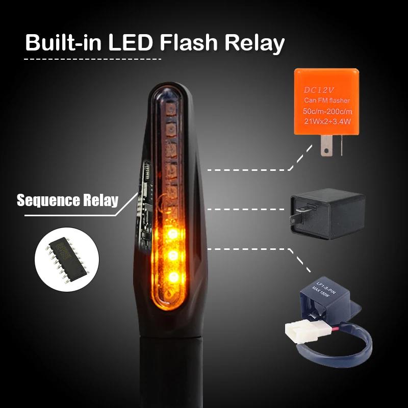 Clignotants LED pour motos, marque E24, indicateur clignotant, Signal d'arrêt arrière pliable, relai