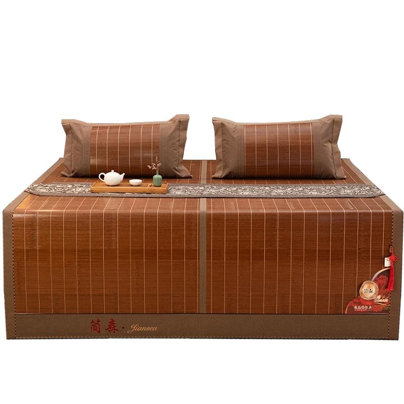 Tapis d'été pliant simple et double face 1.8m 1.5 m, tapis de bambou, tapis de paille, tapis d'été e