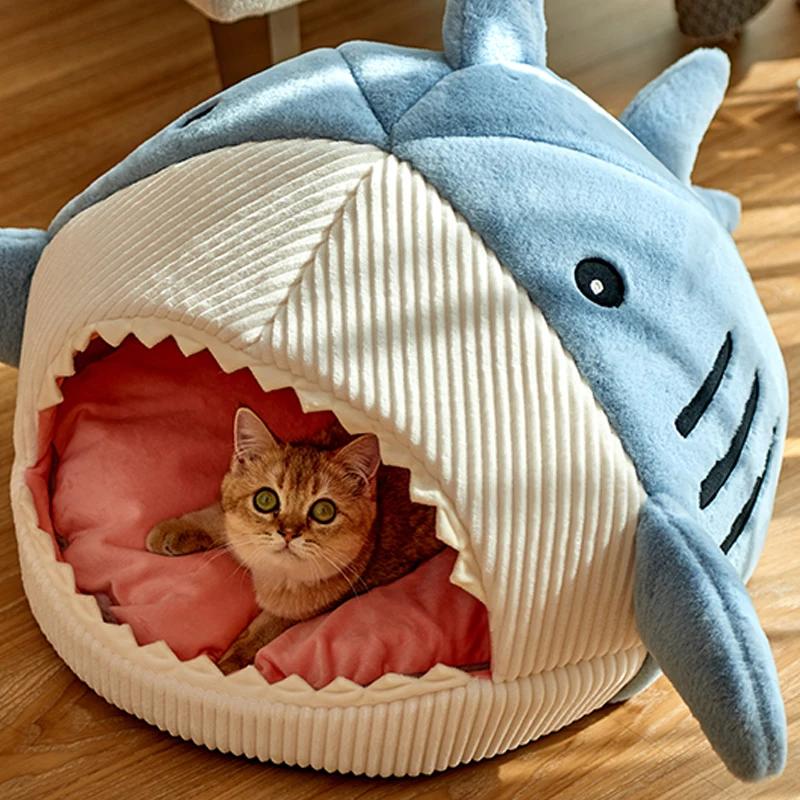 Lit chaud fermé pour chat, pour animaux de compagnie portables, panier pour chatons sucrés, coussin,