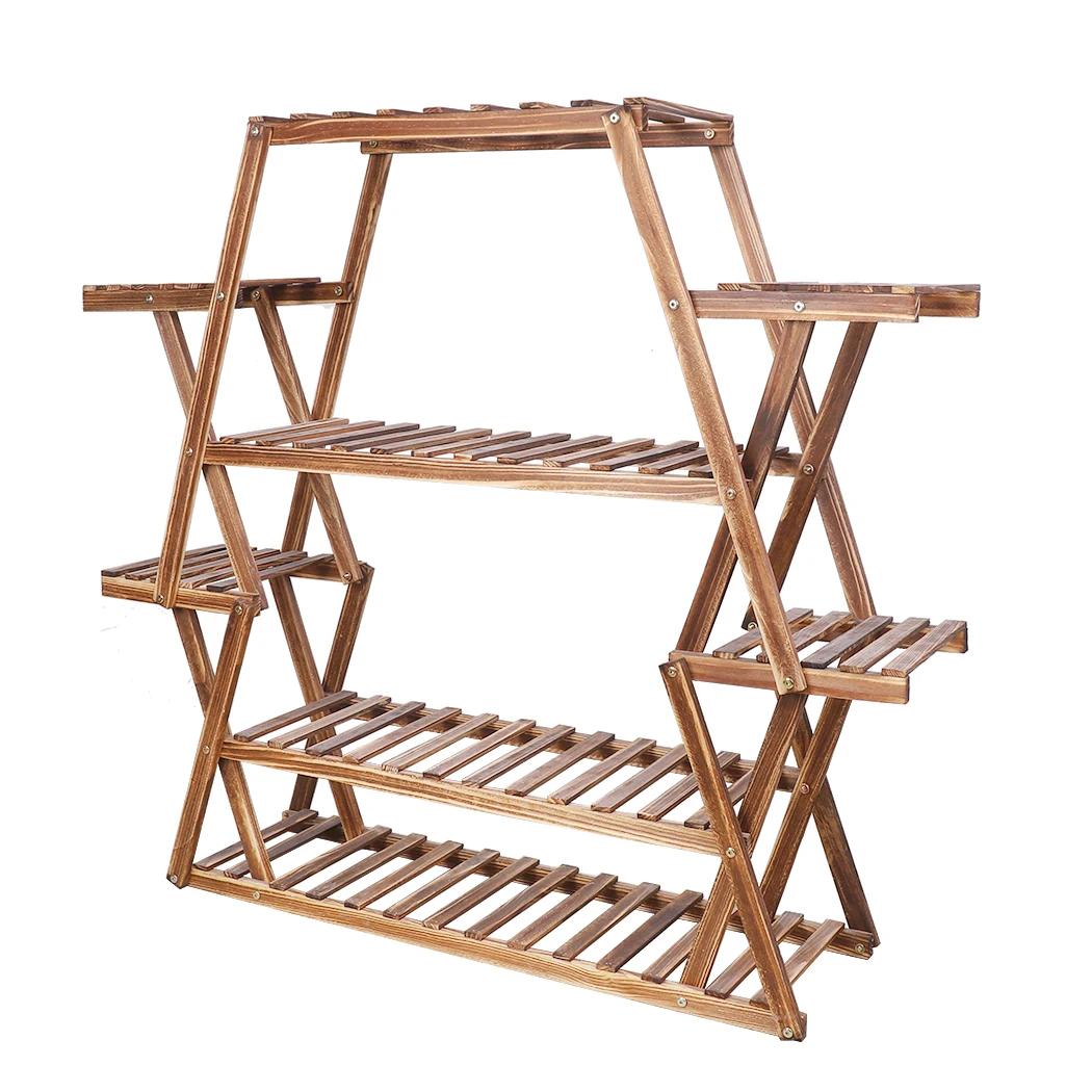 Grand support triangulaire pour plantes en bois, support de Pot de fleur d'intérieur à 6 niveaux, pr