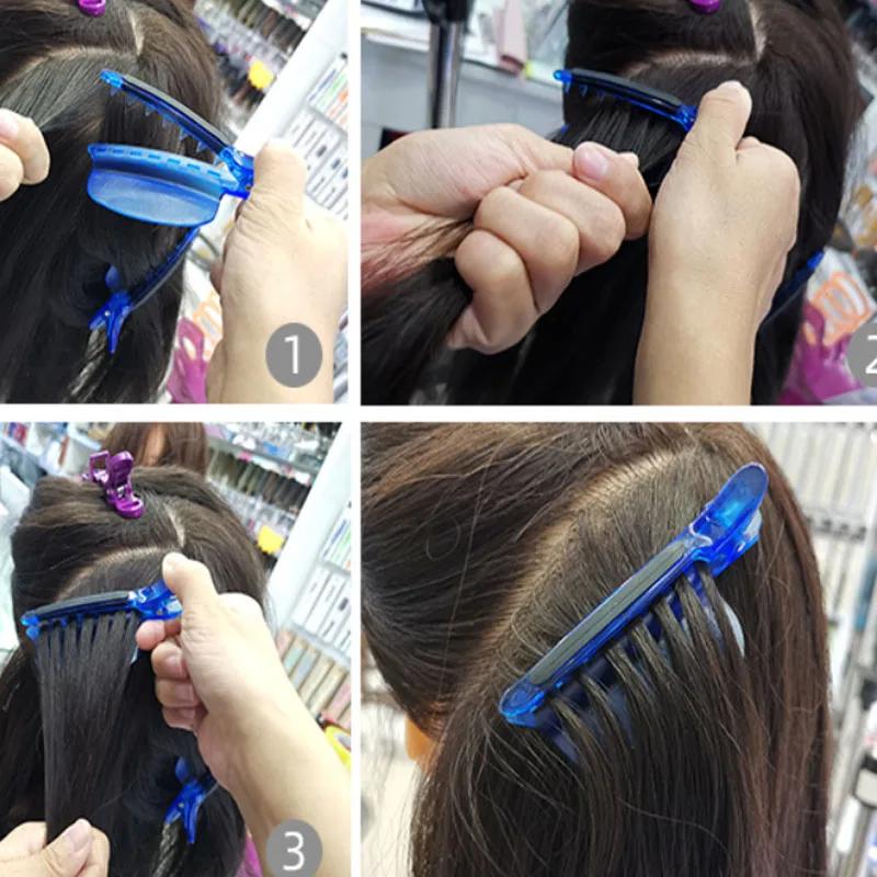 Clips de séparation faciles/vitesse, Clips de séparation de couleur bleue pour Extension de cheveux
