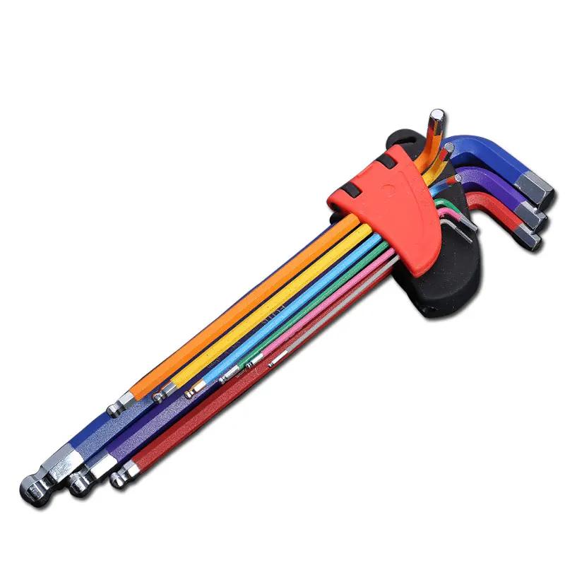 Kit de clés Allen pour vis Allen, 9 pièces, jeu de clés hexagonales à bras Long de 1.5mm à 10mm, out