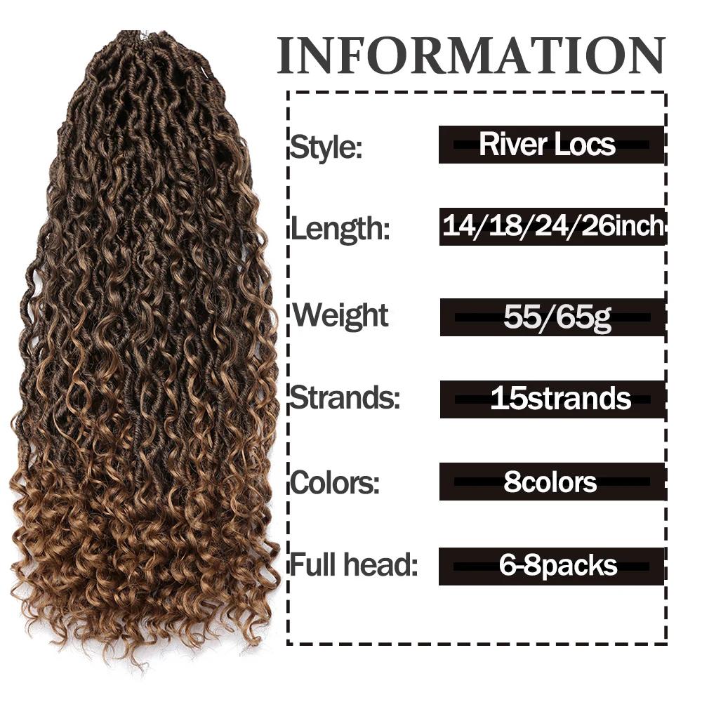 Extensions capillaires synthétiques au Crochet pour femmes, tresses bouclées, Faux Locs, noires, Hip
