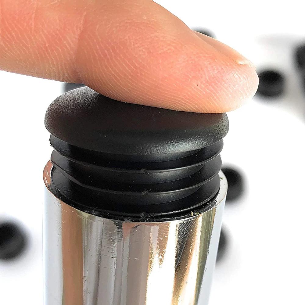 Embouts de pieds de chaise ronds en plastique noir, coussretours anti-aldes, couvre-pieds de meubles