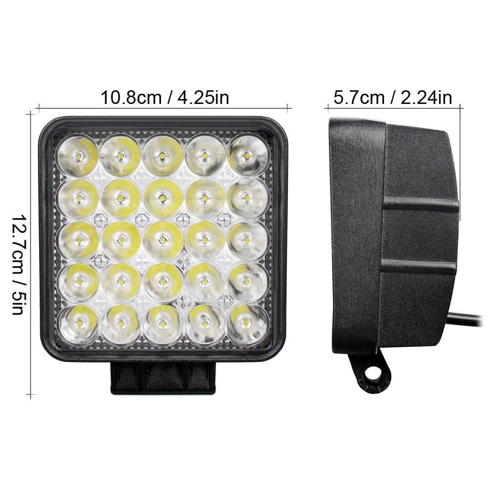 Barre lumineuse de travail Led carrée de 5 pouces, 12V 24V, pour voiture 4x4, moto tout-terrain, tra