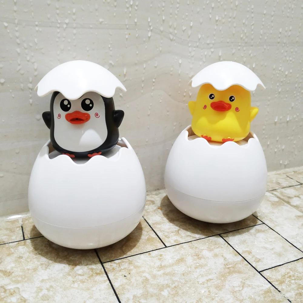 Jouet de bain pour bébé, canard mignon, pingouin, œuf, arroseur d'eau, salle de bain, douche, jouets