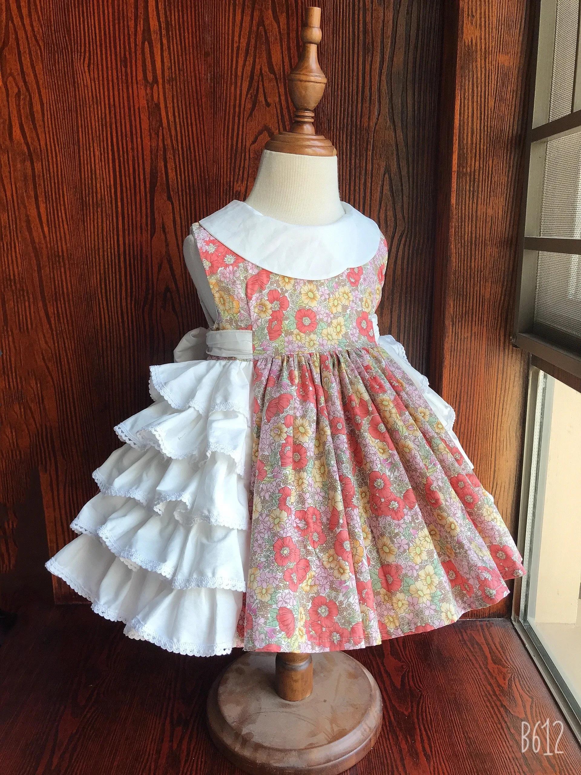 Fille été Floral turc espagnol Vintage Lolita robe de bal robe de princesse pour anniversaire Eid va