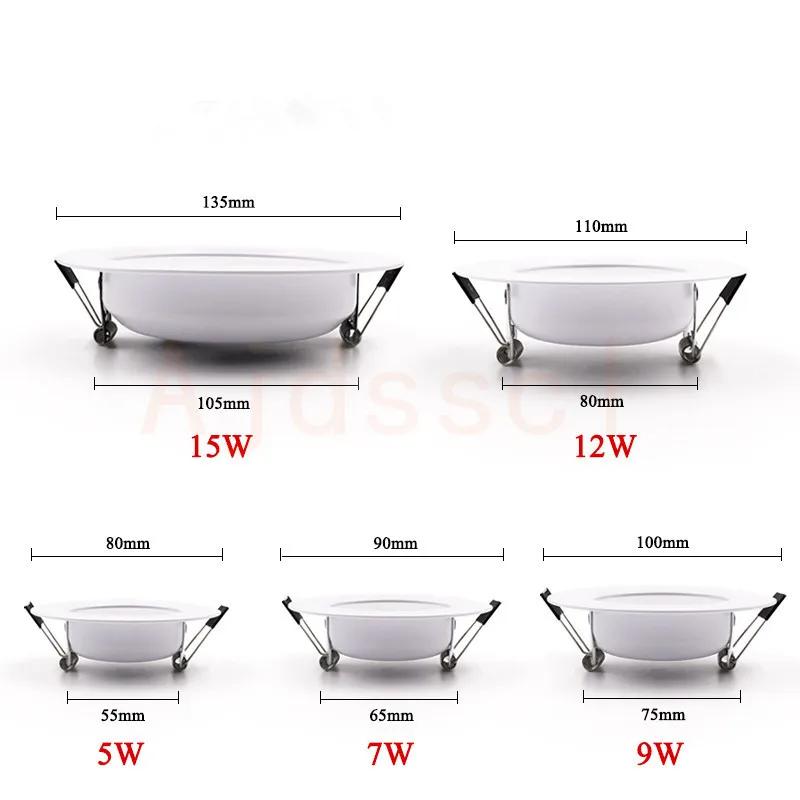 Dimmable 10 pièces LED Downlight 220V 110V 3 couleurs gradation 5W 7W 9W 12W 15W encastré dans LED p