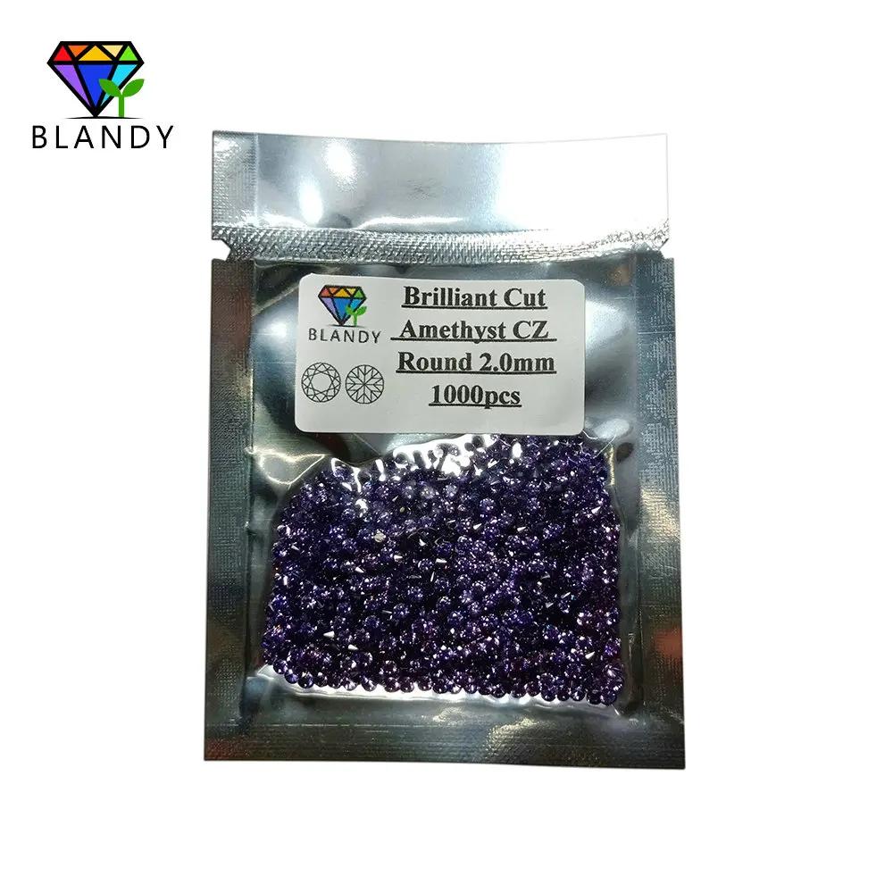 1000 pcs/Lot 0.8 ~ 3.0mm 5A qualité diverses couleurs en vrac CZ pierre ronde brillant coupe cubique