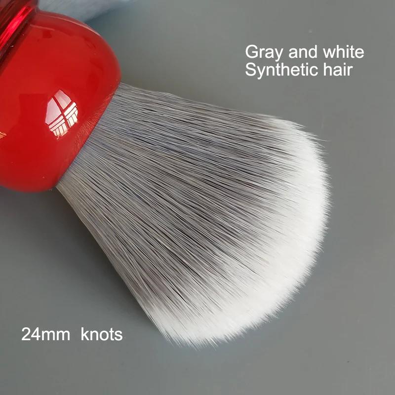 Dscosmetic Kensurfs brosse à raser cheveux doux avec manche en résine rouge et cheveux synthétiques 