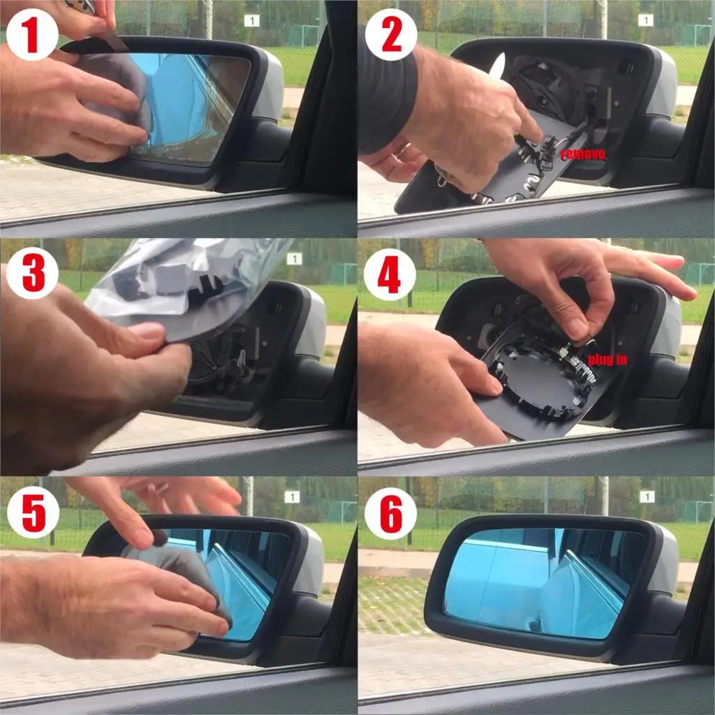 Pour Bmw série 5 E60 E61 E63 E64 2003-2010 côté gauche et droit bleu miroir d'aile chauffant verre g