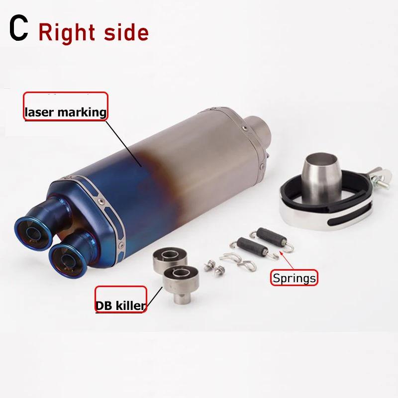 Silencieux Universel pour Motocross, 51mm, Escape Moto avec DB Killer, pour SV650, Z900, F850GS, Run
