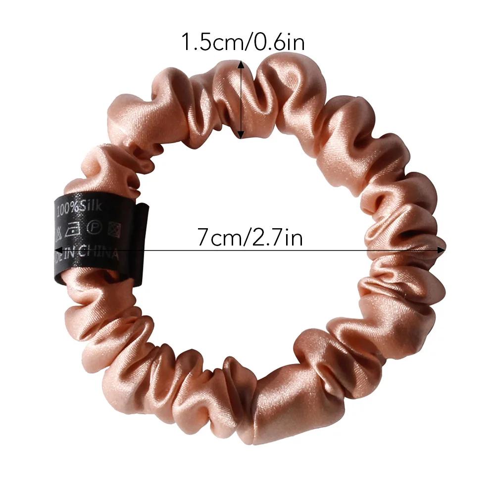 Chouchous en soie de mûrier 100% Pure, attaches pour cheveux, bandes en caoutchouc pour femmes et fi