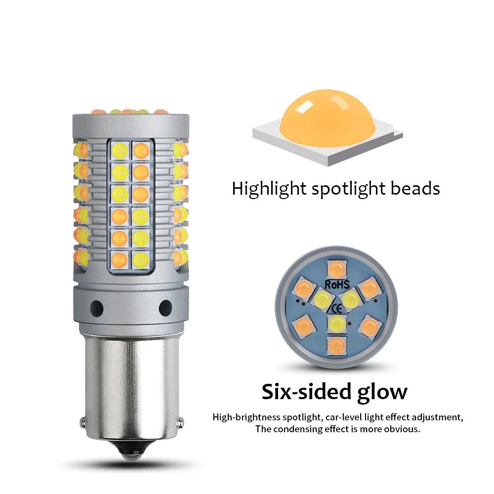 Ampoule LED Canbus 1156 P21W BA15S PY21W BAU15S 7440 W21W T20, clignotant DRL pour voiture, double M