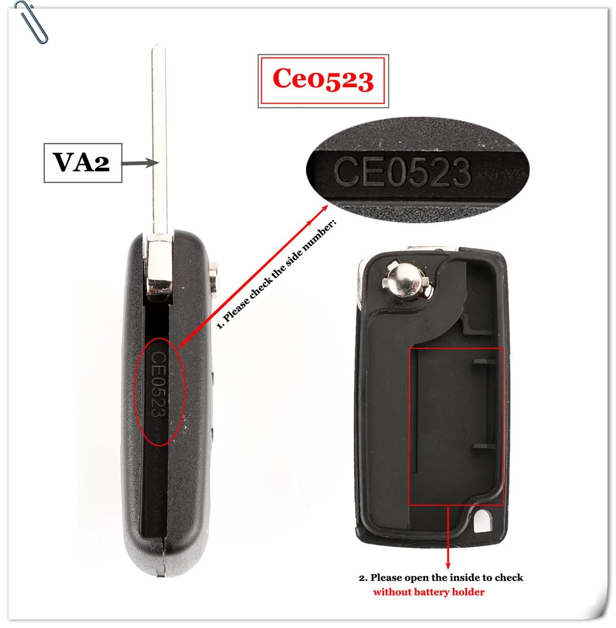 Jingyuqin – clé télécommande de voiture à 2 boutons, 434Mhz, pour citroën C4 C5 C6 C8 Xsara Picasso,