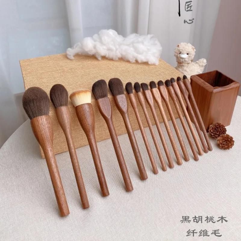 Ensemble de pinceaux de maquillage de Style Vintage chinois, poudre cosmétique, Blush, fond de teint