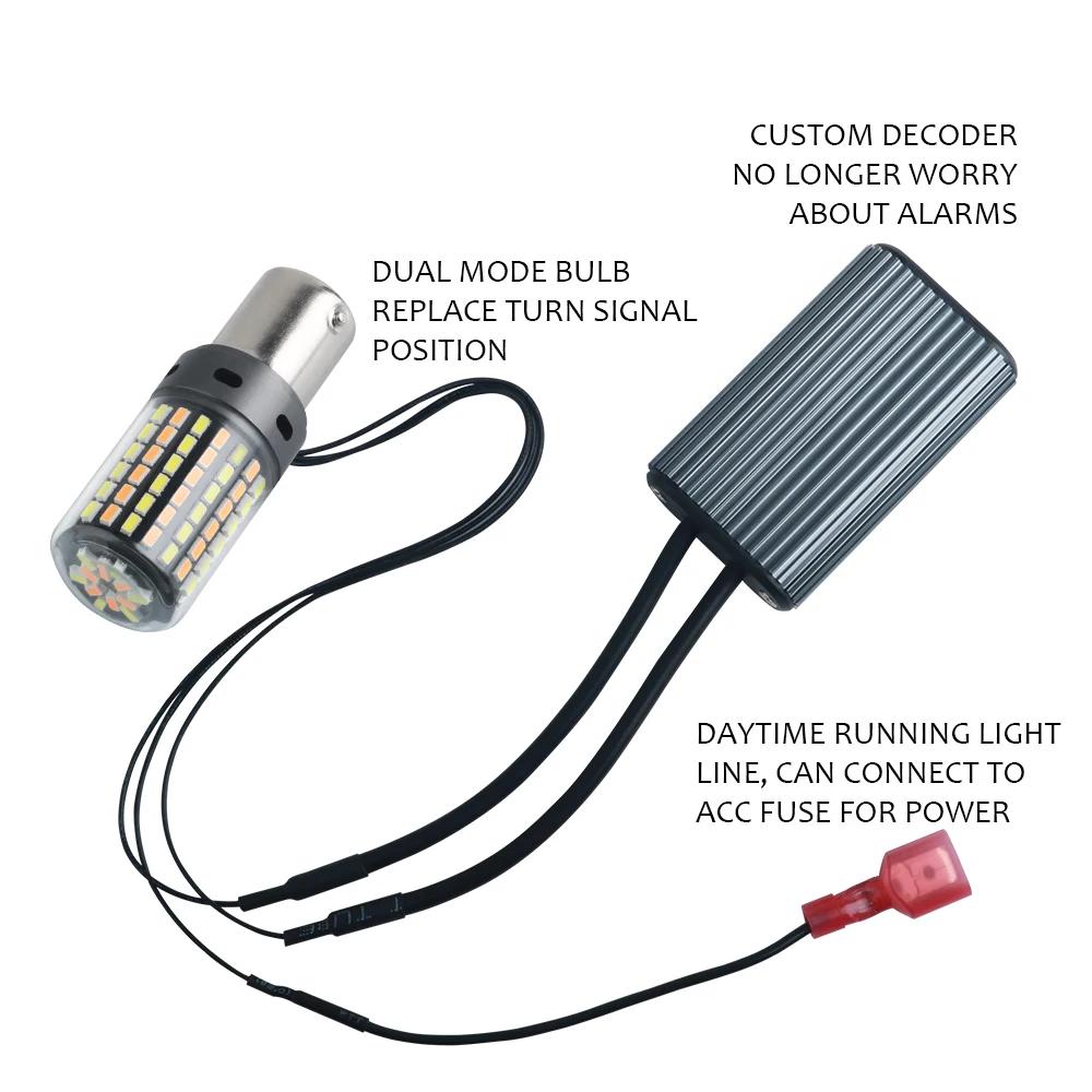 2 pièces 1156 BA15S P21W BAU15S PY21W Canbus sans erreur LED lumières 7440 W21W T20 voiture DRL clig