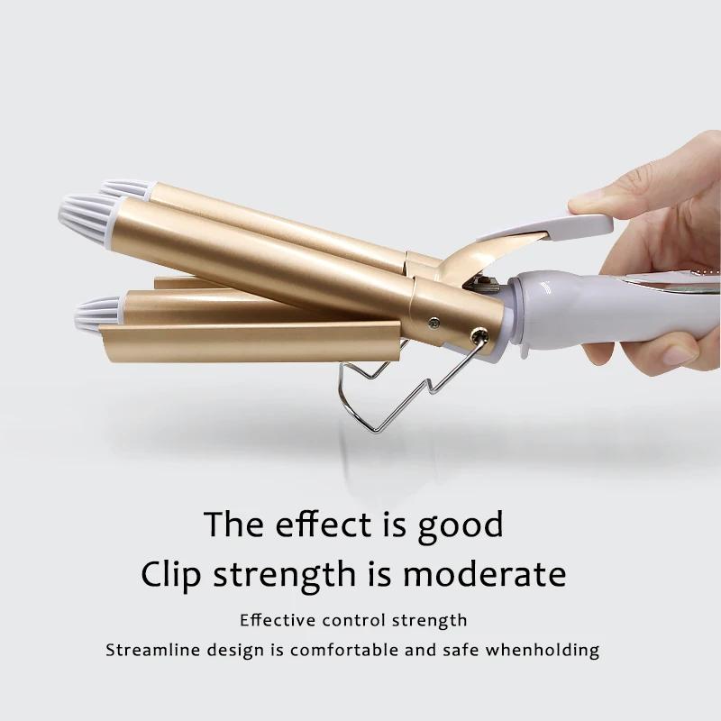 Outils professionnels pour cheveux fer à friser en céramique Triple baril coiffeur cheveux Waver out