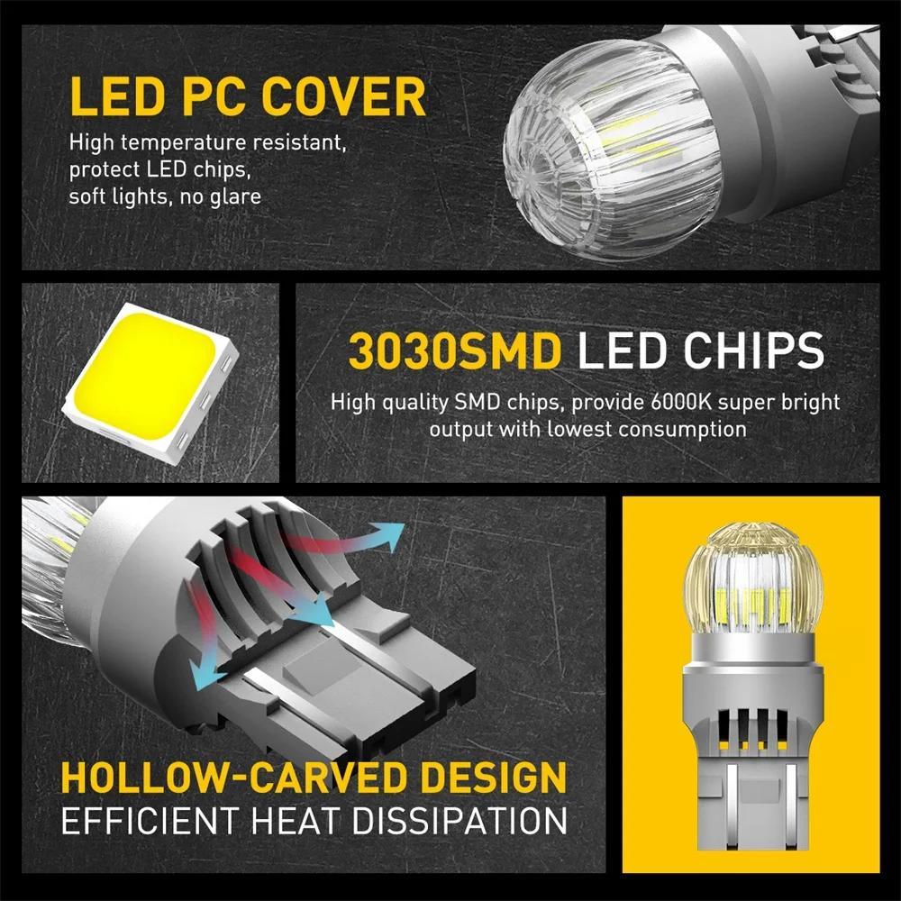 AUXITO 2 pièces T20 LED 7440 WY21W W21W ampoule LED 7443 W21/5W LED rouge blanc Super lumineux feu d