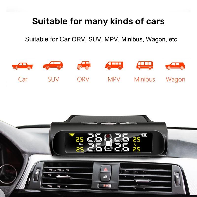 E-ACE énergie solaire TPMS système de surveillance d'alarme de pression des pneus de voiture système