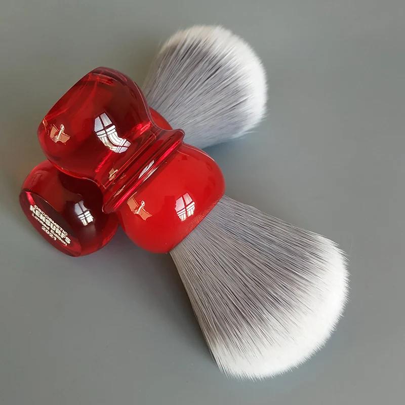 Dscosmetic Kensurfs brosse à raser cheveux doux avec manche en résine rouge et cheveux synthétiques 