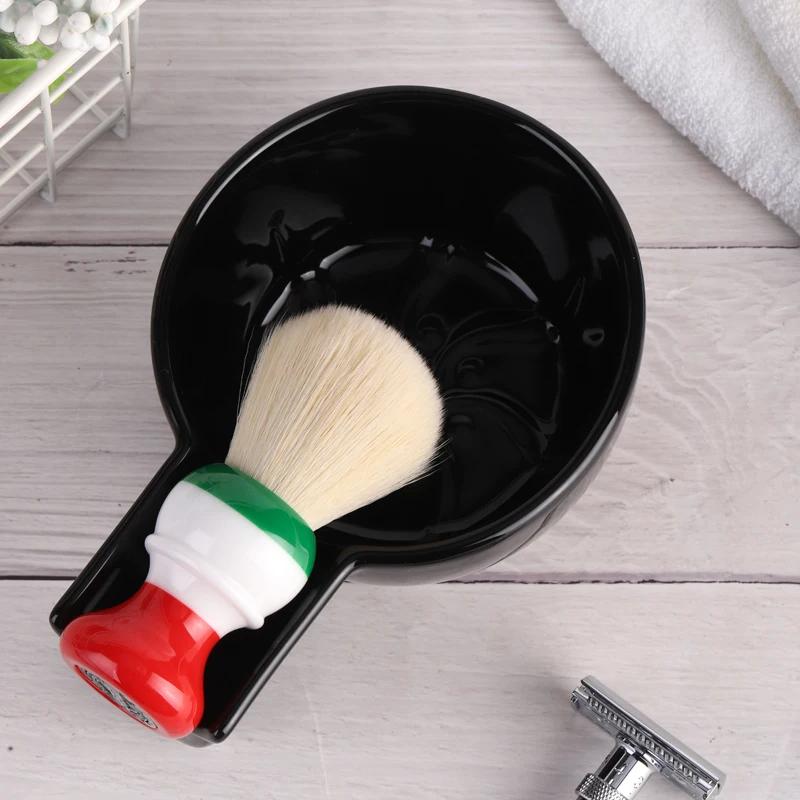 Yaqi-Filles de rasage en céramique pour hommes, brosse de haute qualité, document noir