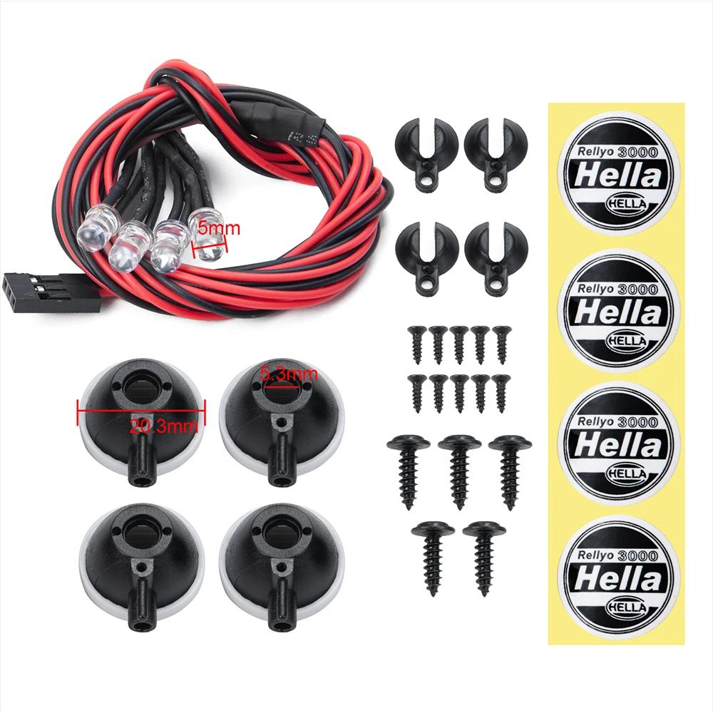 AXSPEED 2/4 pièces, éclairage LED avec couvercle en plastique rond pour TRX-4 Axial SCX10 Tamiya CC0