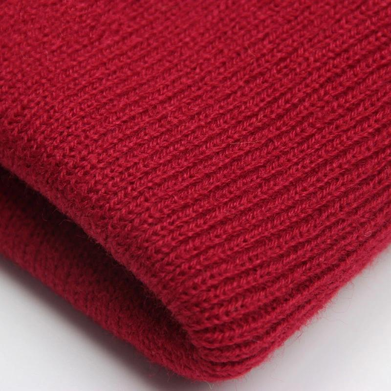 Bonnet unisexe solide automne hiver mélanges de laine doux chaud bonnet tricoté hommes femmes SkullC