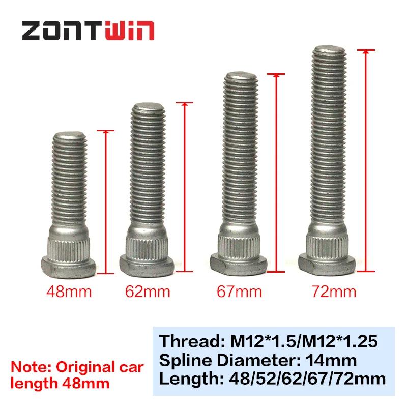 5 vis cannelées forgées de 14MM pour Toyota, Nissan, Mitsubishi, Subaru, M12 x 12.9/M12 x 1.5, 1.25