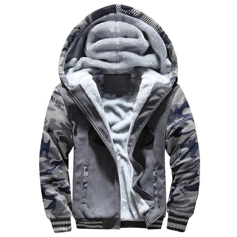 Veste épaisse de Camouflage à capuche pour homme, doudoune polaire à manches longues, décontractée, 