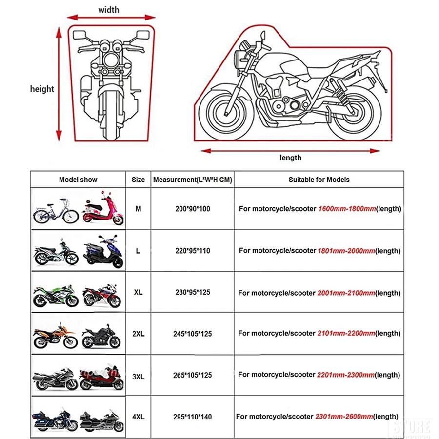 Housse de Protection étanche pour Moto, 190T, pour Scooter, vélo, accessoires toutes saisons pour Ho