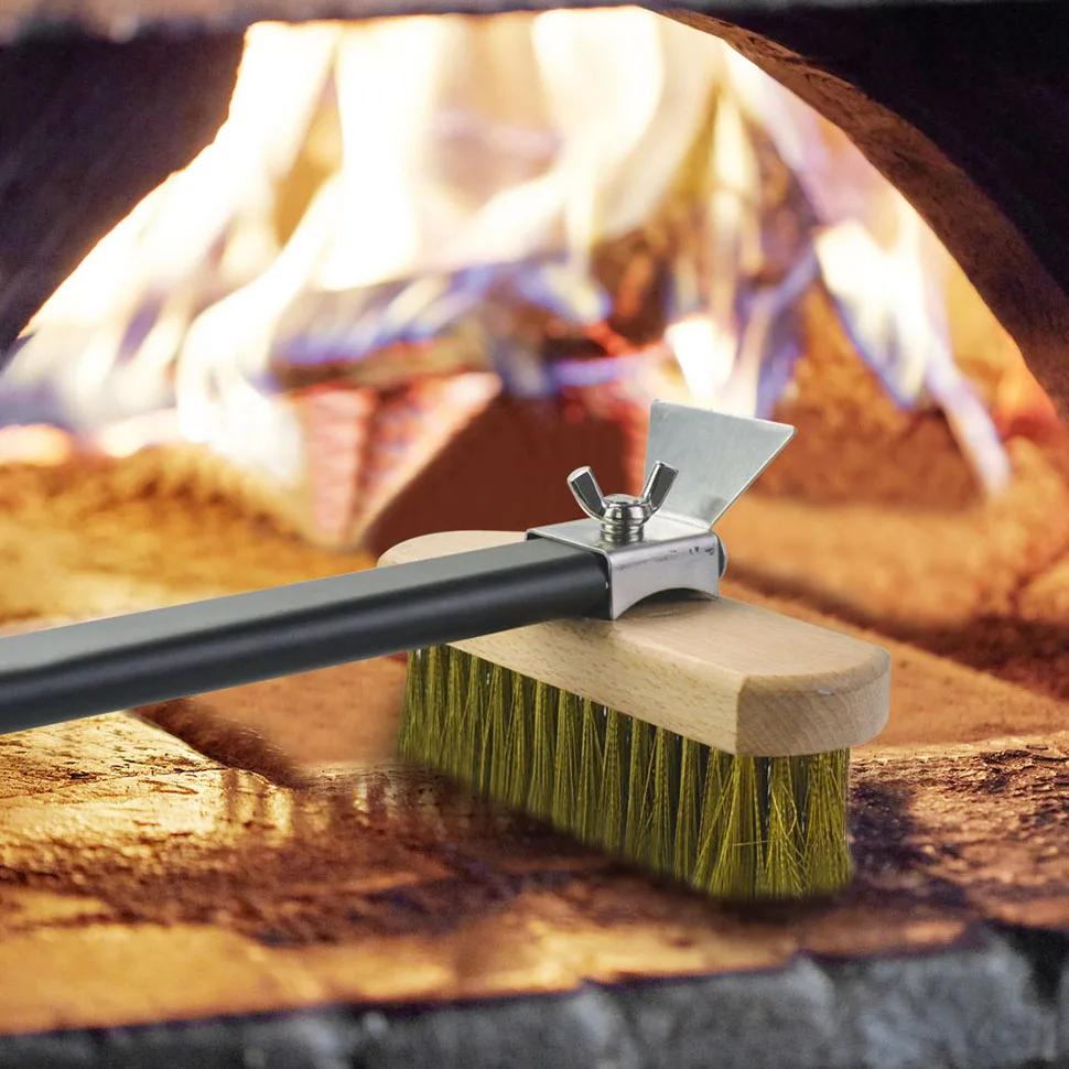 SHANGPEIXUAN Brosse de nettoyage professionnelle en cuivre pour four à pizza et gril domestique, ave