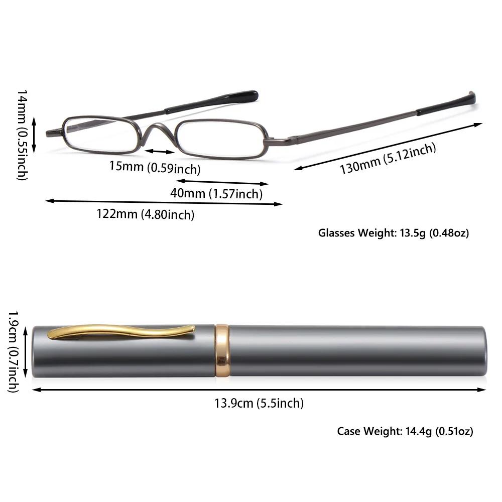 Lunettes de lecture ultrafines pour hommes et femmes, monture en métal, mini lunettes de lecture por