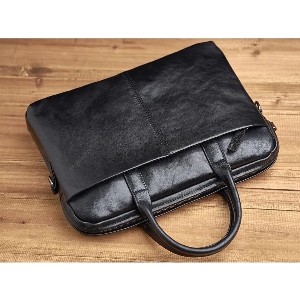 ZRCX porte-documents en cuir véritable hommes sac à main d'affaires mâle ordinateur portable sacs à 