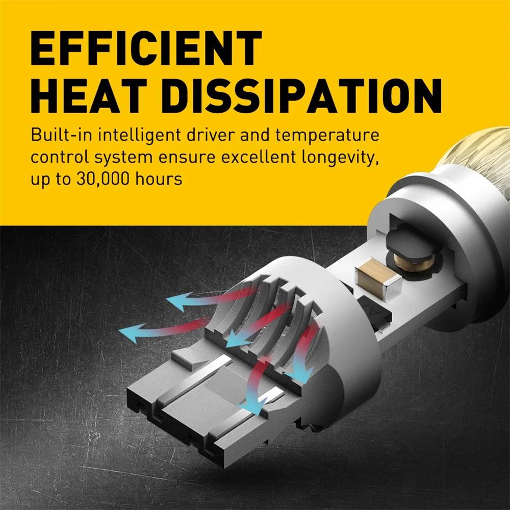 Ampoule LED W21W W21/5W LED T20 7440 7443 7444NA WY21W, Canbus DRL, clignotant, feu de recul blanc 6