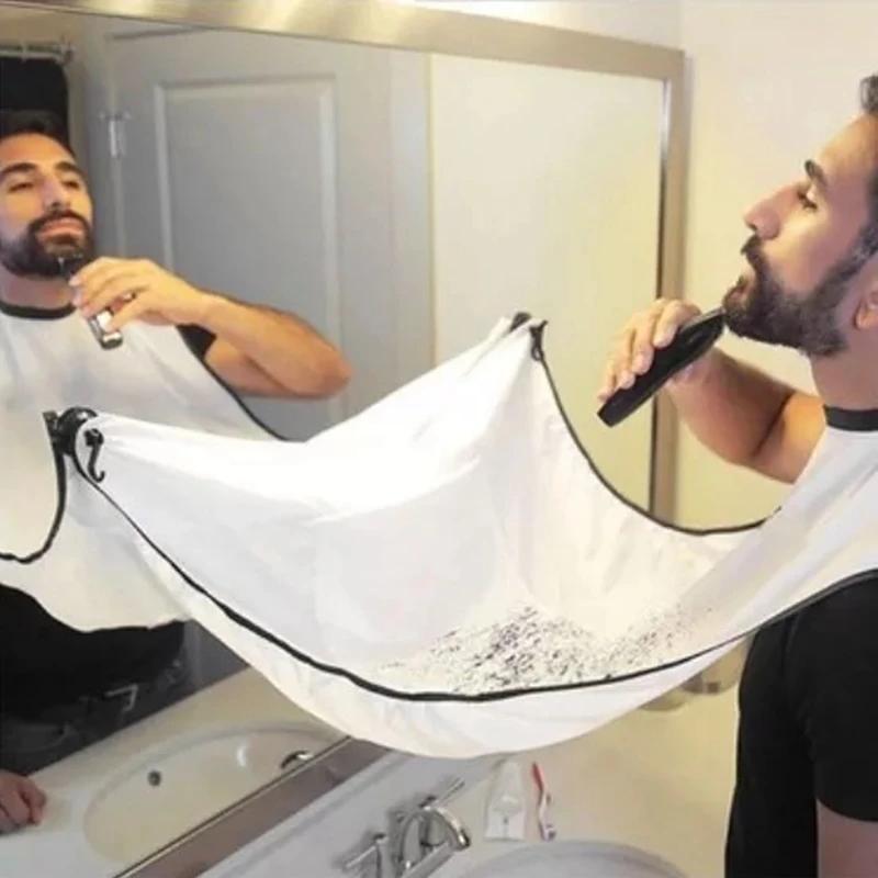 Tablier de rasage pour homme, receveur de barbe, Cape de soins, bavoir pour le visage, cheveux rasés