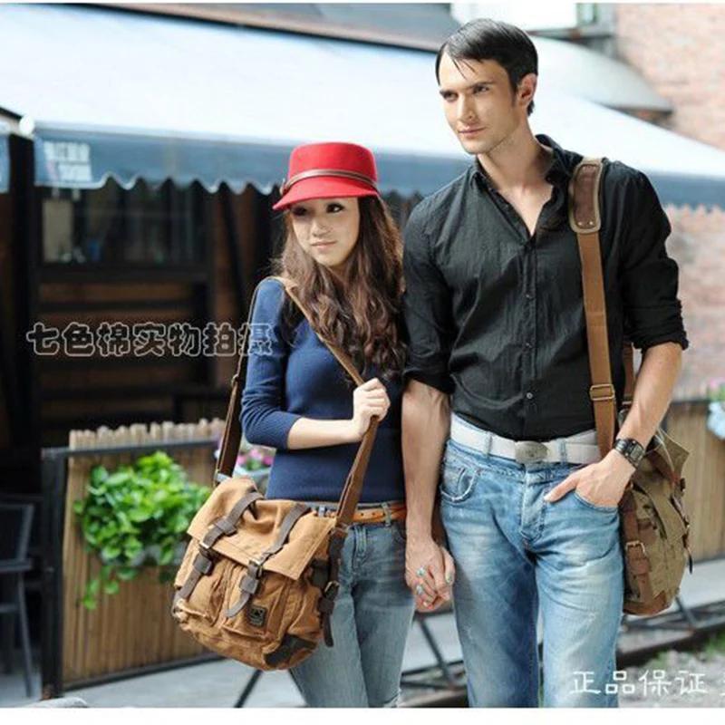 2025 mode Vintage en cuir toile femmes hommes sac de messager coton toile sac à bandoulière hommes s