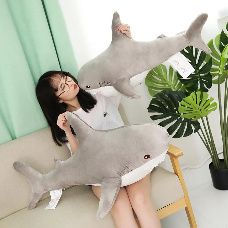 Jouet en peluche requin géant 140cm, oreiller de lecture Animal en peluche pour cadeaux d'anniversai