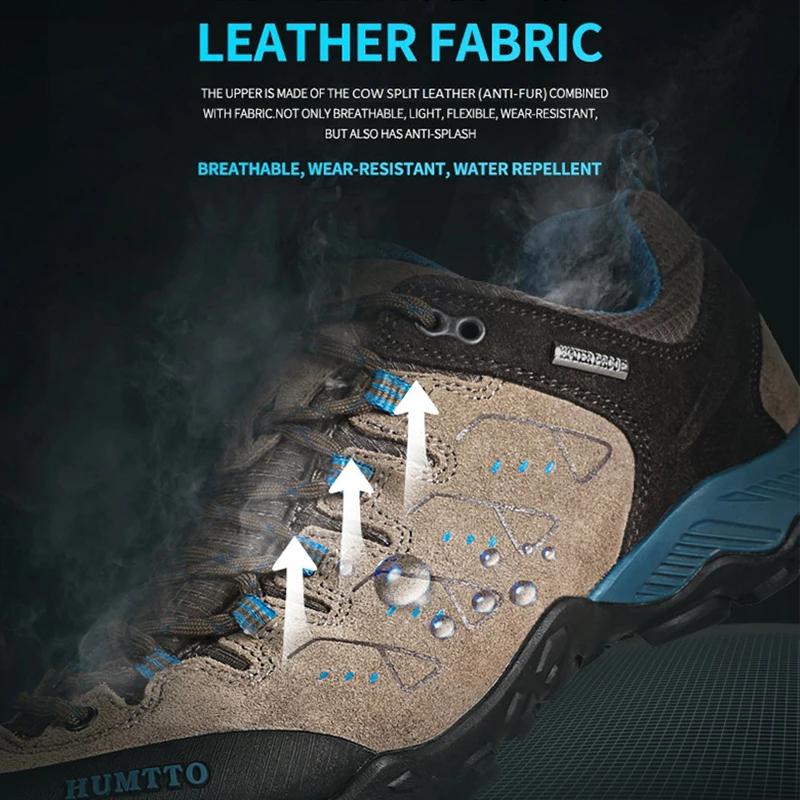 HUMTTO – chaussures de randonnée en cuir pour hommes et femmes, baskets d'extérieur imperméables, ma
