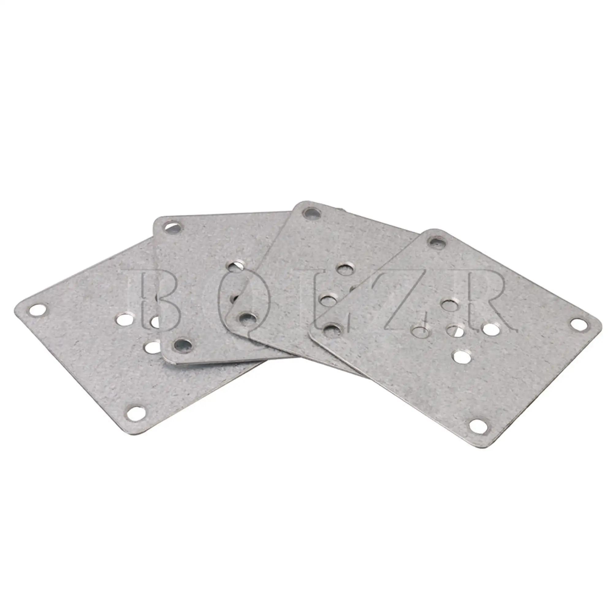 Plaque de fixation carrée en métal pour pieds de meubles, 80x80x1.2mm, 5 trous, diamètre 5/6mm, supp