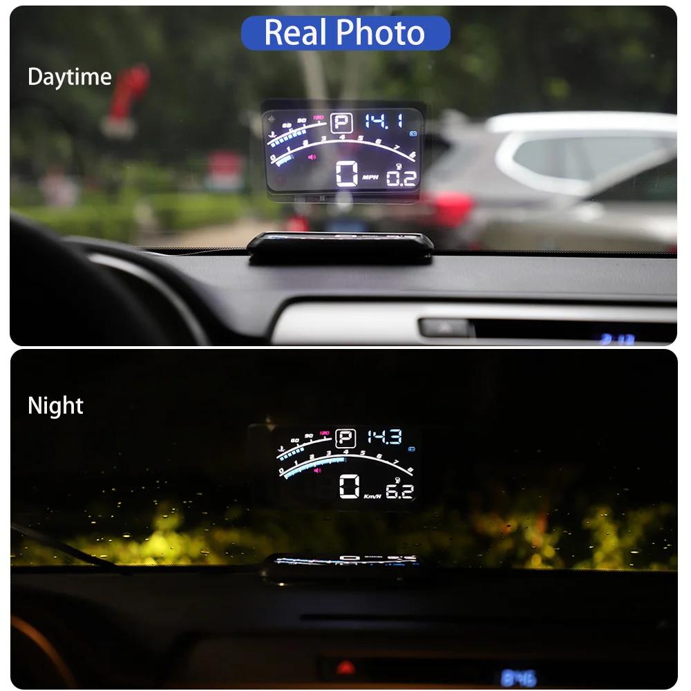 Vjoycar V41 plus récent affichage tête haute voiture OBDII EUOBD 5.5 "projecteur de pare-brise HUD a