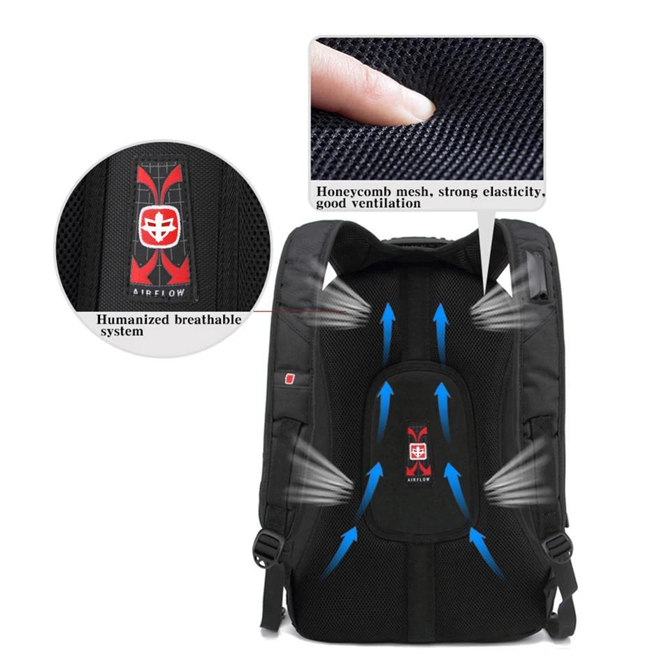 Sac à dos suisse étanche pour hommes, sacs à dos pour ordinateur portable 15.6/17 pouces, sacs de vo