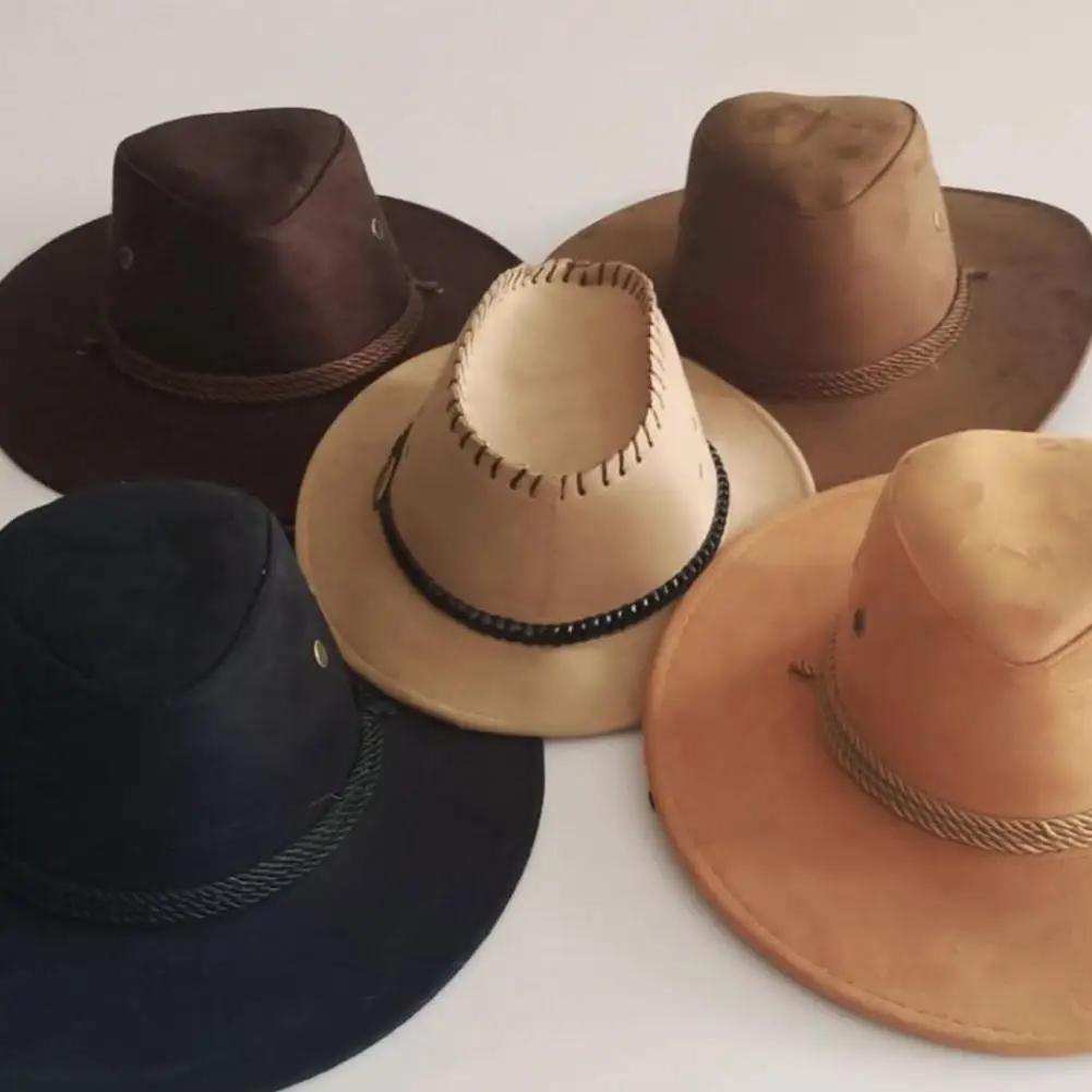 Chapeau de cowboy occidental pour hommes, casquette mongole, grand bord, gentleman, cadeaux de jazz,