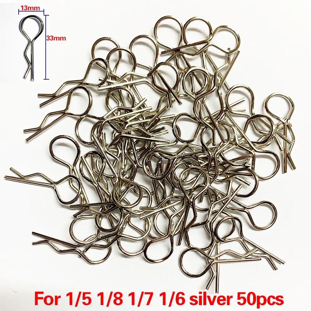 Pièces de voiture Rc 1/5 1/6 1/7 1/8 1/8 1/12 1/16, 50 pièces, Clips de carrosserie, broches, loquet