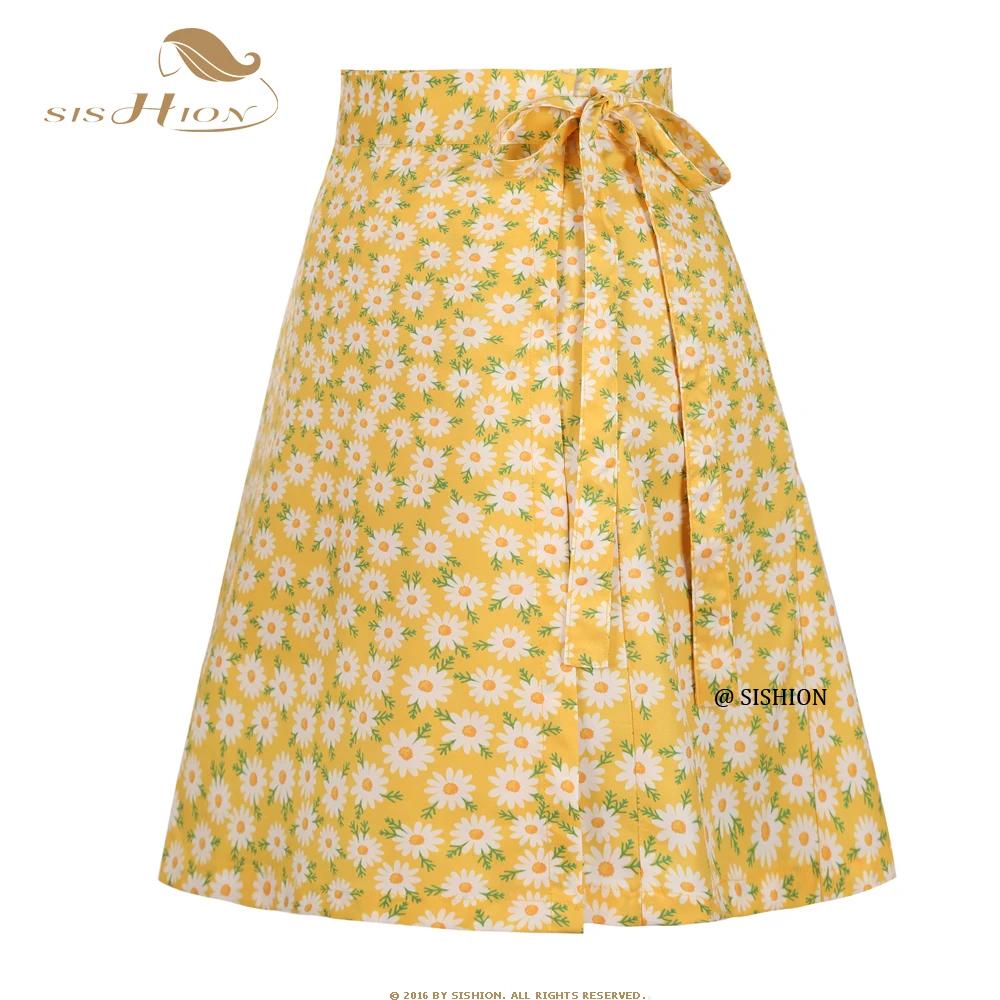 SISHION 2025 été plage Daisy Sarong jupe florale SS0015 Y2K multi-poches femmes vêtements Sexy jupe 