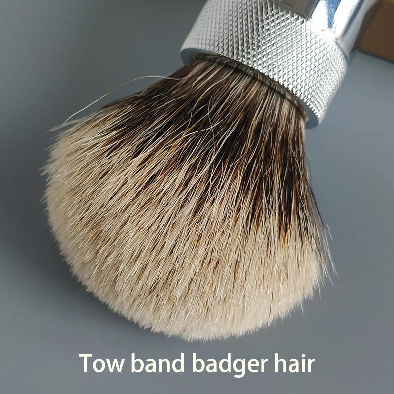 Dscosmetic – brosse de rasage réglable à deux bandes pour poils de blaireau