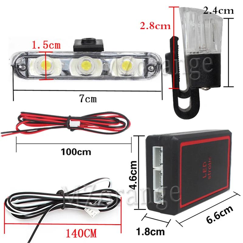 4*3 Led lumières de Police pour voiture FSO lumière stroboscopique sans fil à distance Ambulance 12V