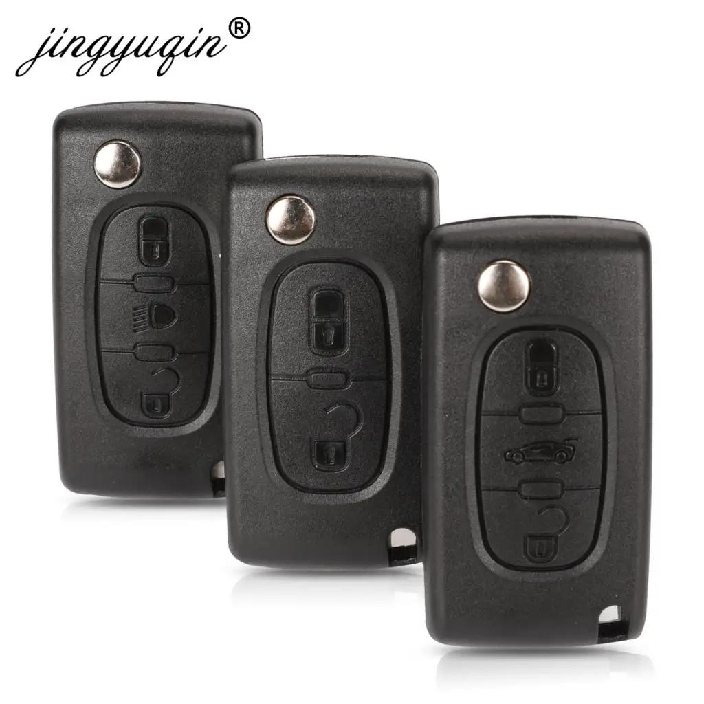 Jingyuqin-clé de voiture à rabat | 10 pièces, boutons 2/3, pour Peugeot 207 307 308 407, pour Citroe